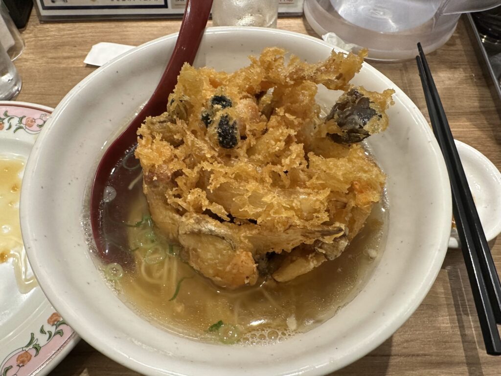 かき揚げラーメン完成