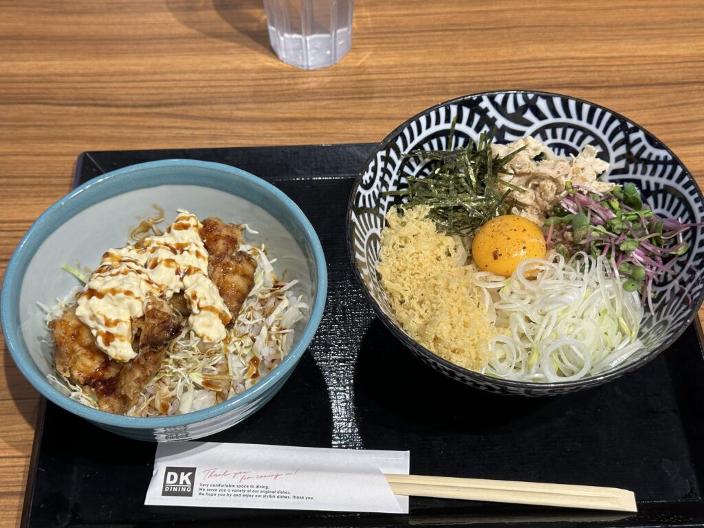 まぜうどんとチキン南蛮丼