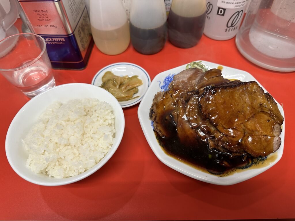 焼き豚定食（スープ抜き）