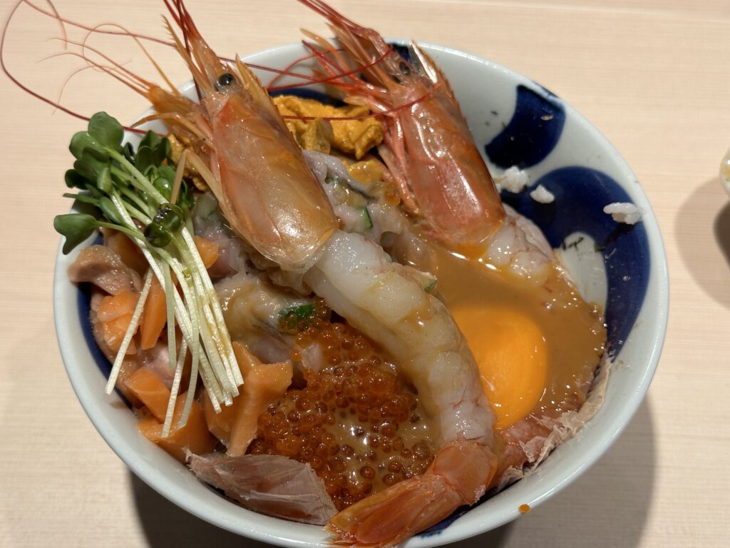 海鮮丼醤油掛け