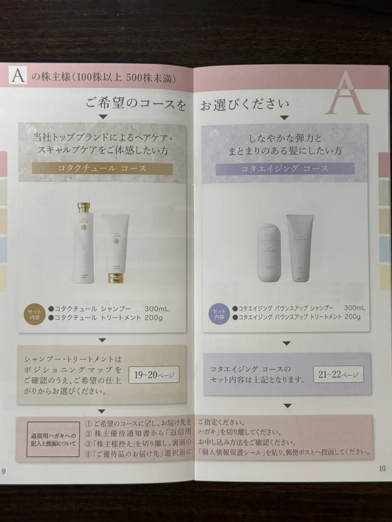 長期保有の100株の案内