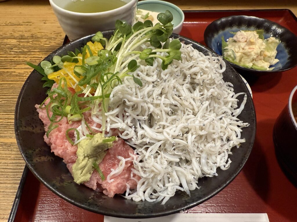 釜揚げしらすとねぎとろ丼