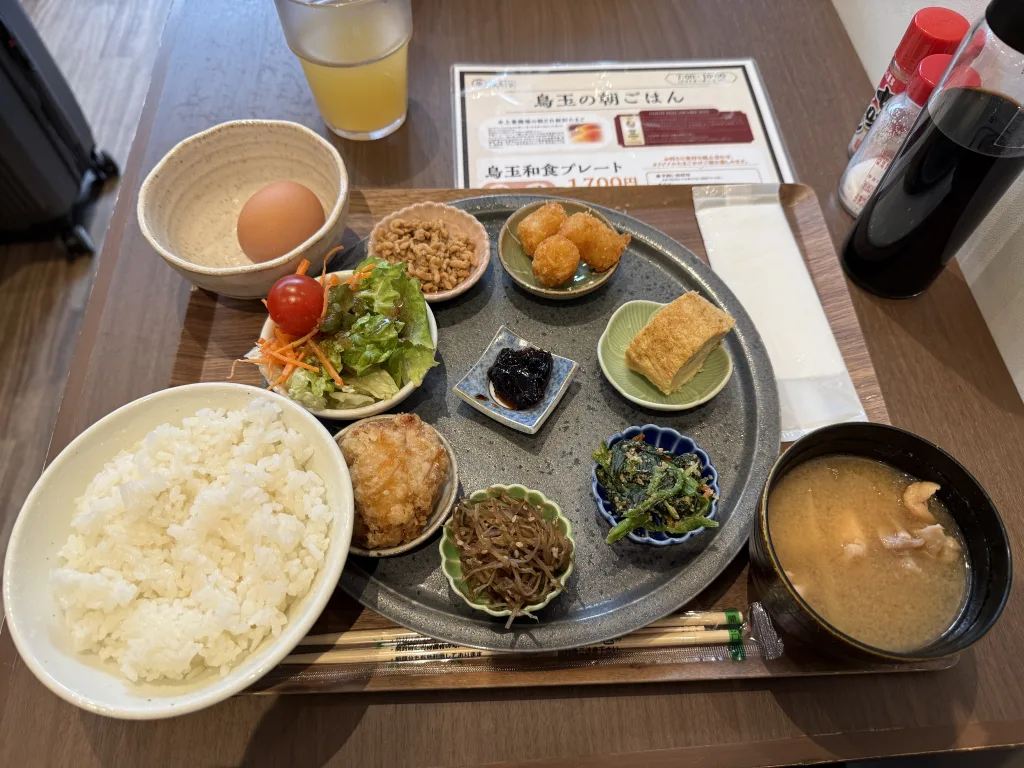 鳥玉のモーニング、和食プレート