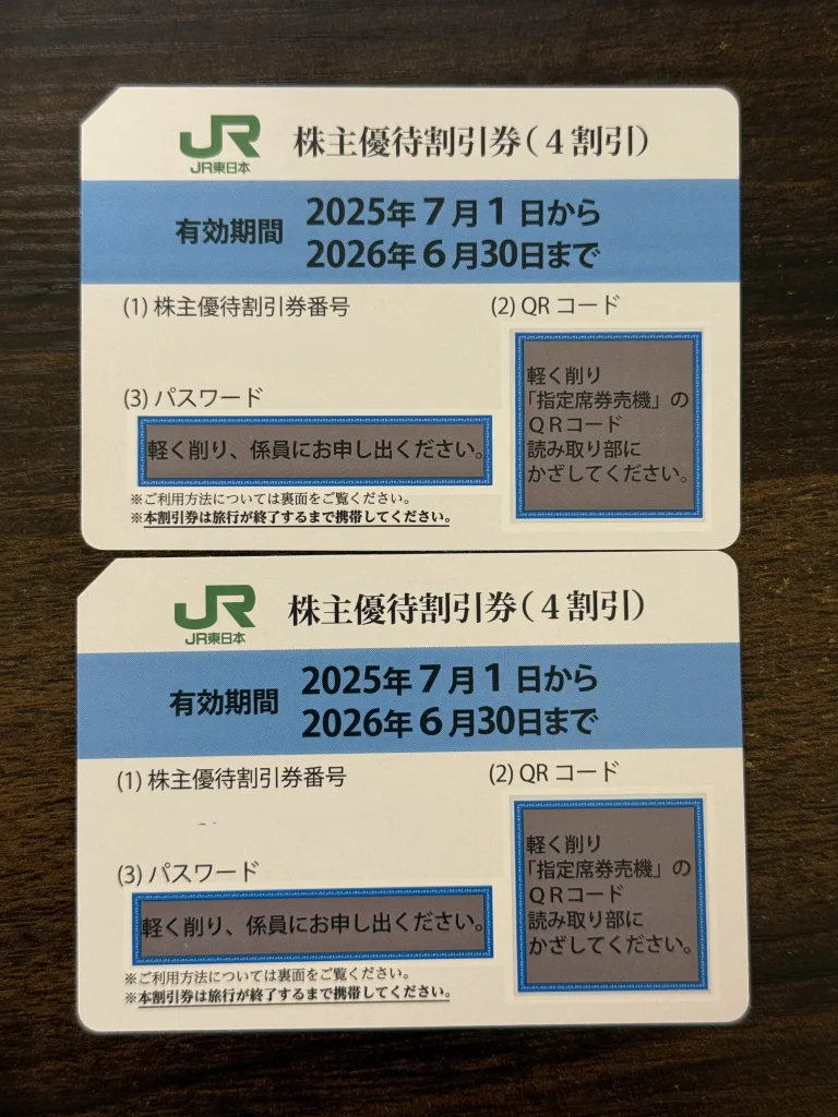 JR東日本の優待券