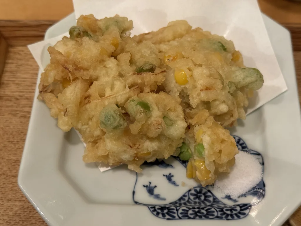 京都石塀のとうもろこしかき揚げ