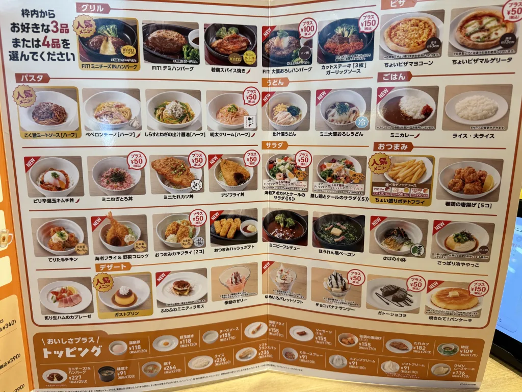 ガストフィットメニュー一覧