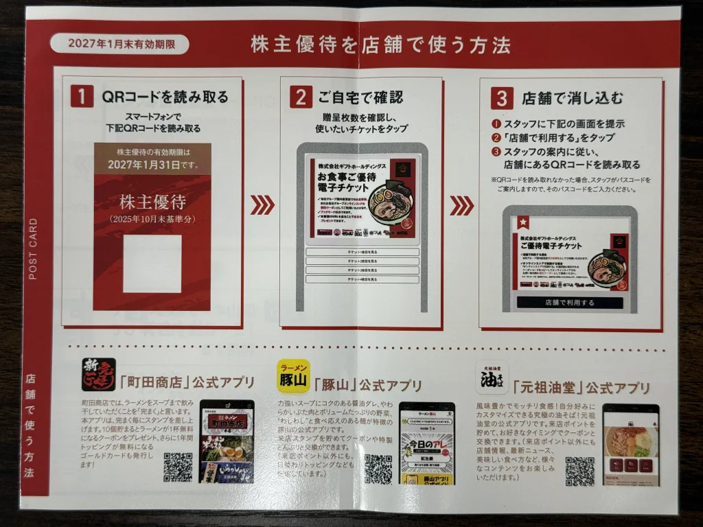 ギフトホールディングスの優待案内