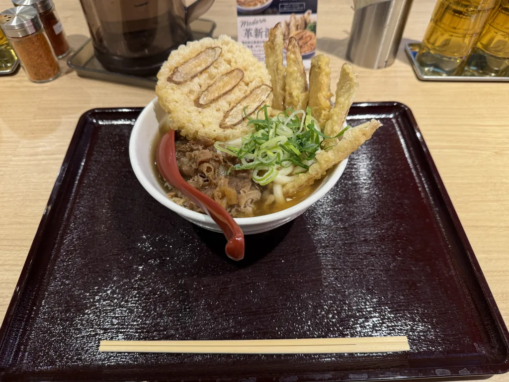 因幡うどんの肉ごぼう天うどん