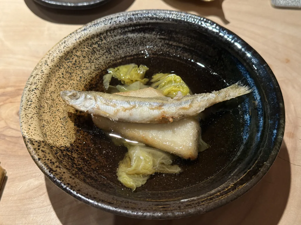 白菜と海老芋、チタの揚げ浸し