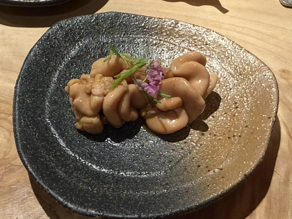 マダラの白子の紹興酒漬け