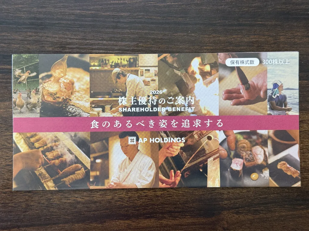 エーピーホールディングスの優待案内