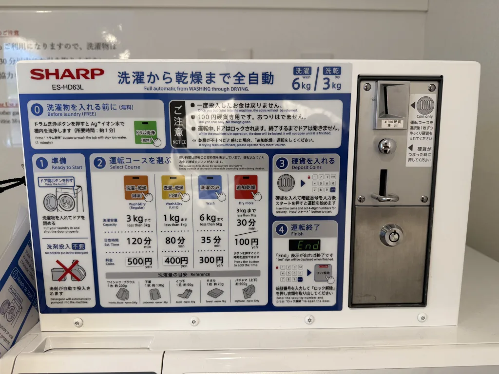 ココネ浅草のランドリー料金