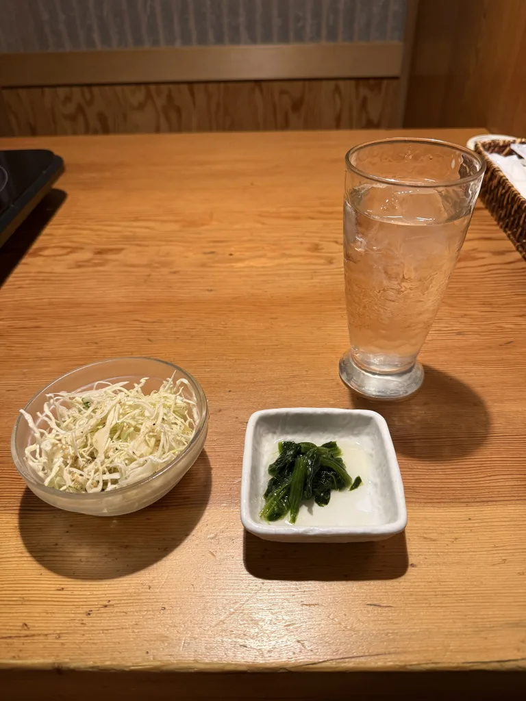 黒豚島津のサラダとおひたし